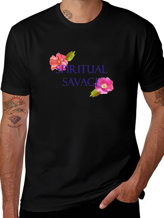 Spiritual Savage Floral T-Shirt - Black