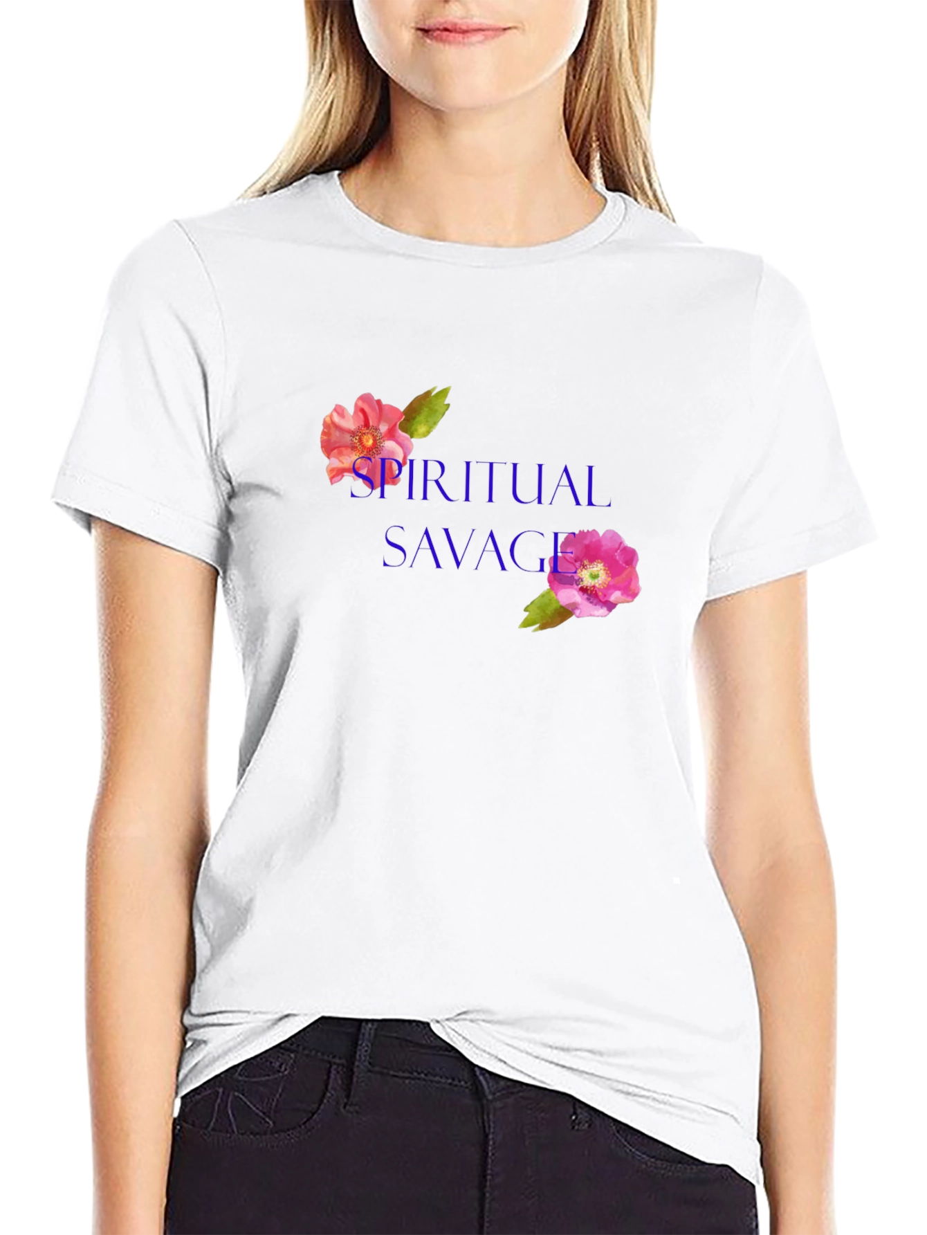 Spiritual Savage Floral T-Shirt - Black