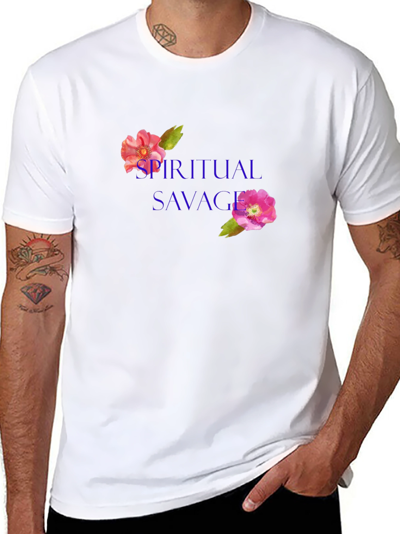Spiritual Savage Floral T-Shirt - Black