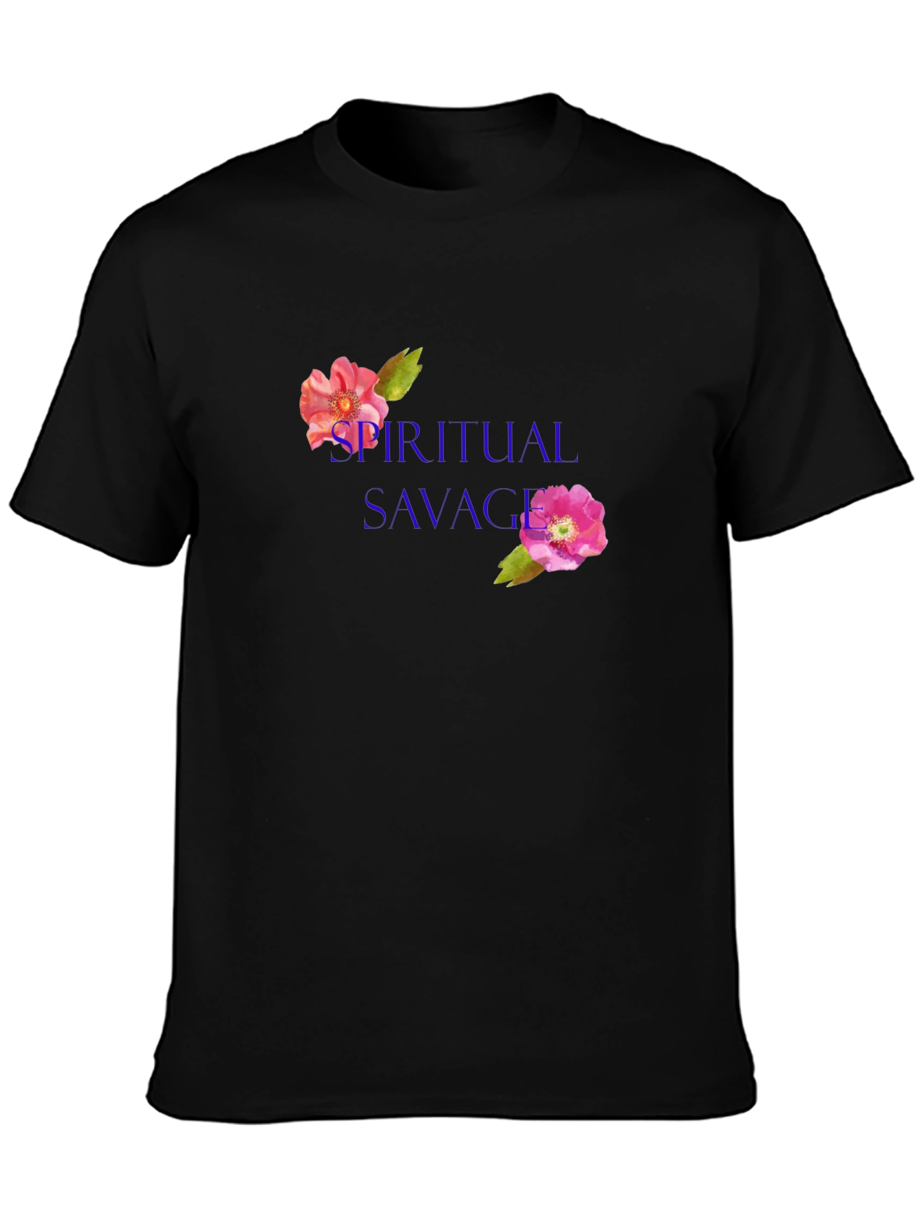 Spiritual Savage Floral T-Shirt - Black
