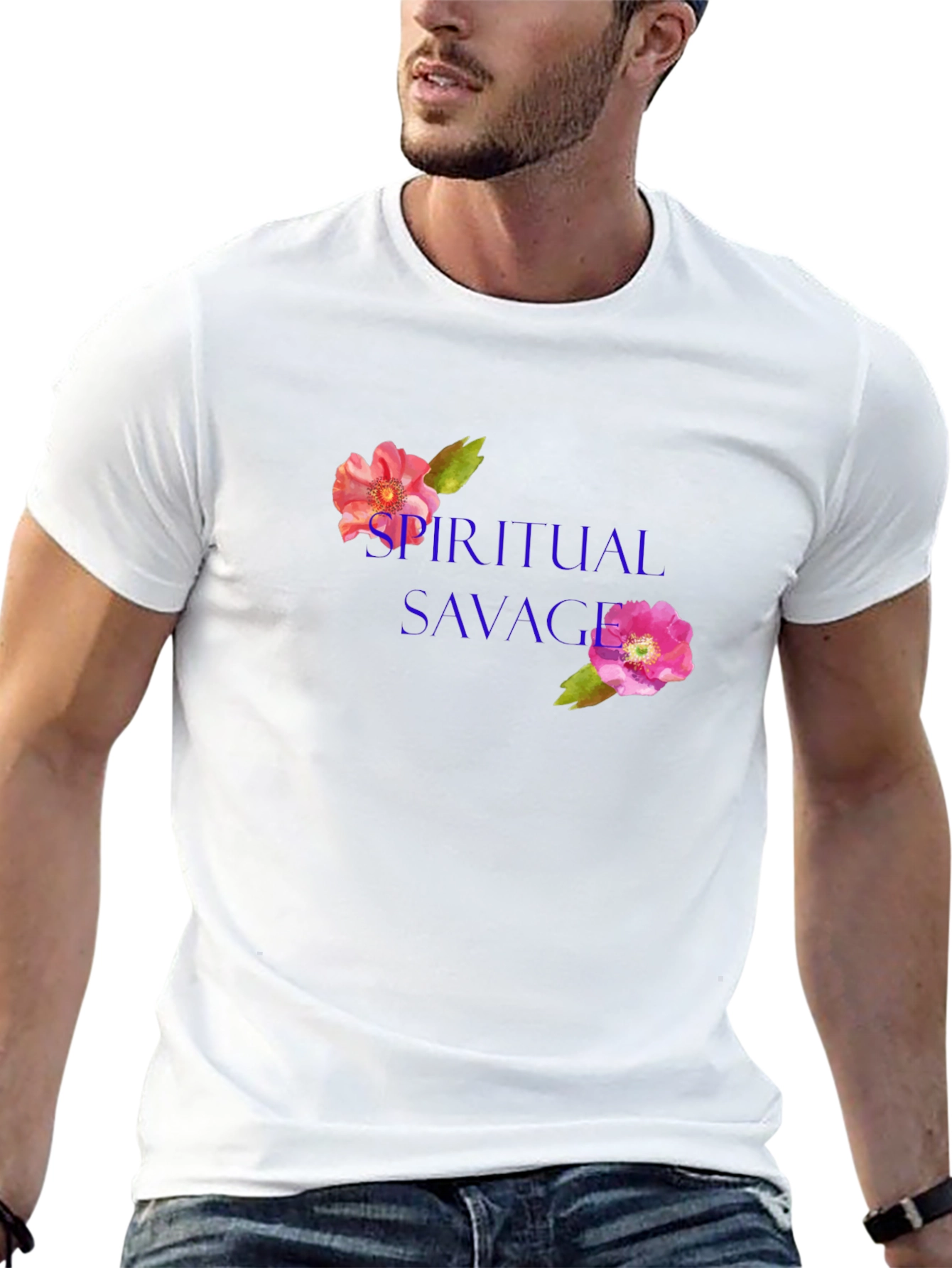 Spiritual Savage Floral T-Shirt - Black