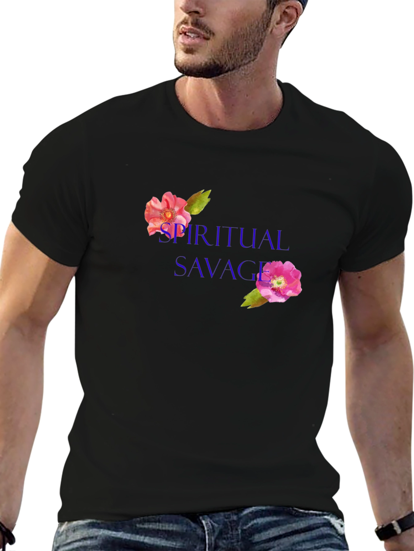 Spiritual Savage Floral T-Shirt - Black