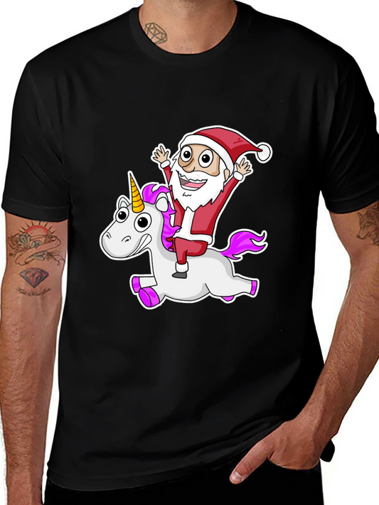 Santa Unicorn T-Shirt Funny Christmas Tee