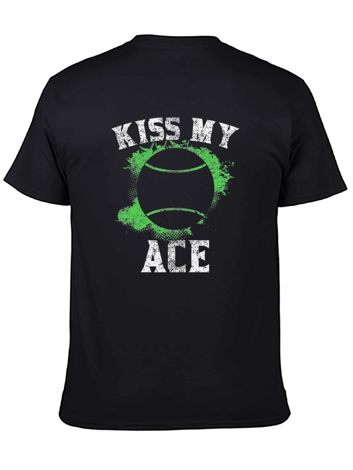 Kiss My Ace Tennis T-Shirt - Black Graphic Tee