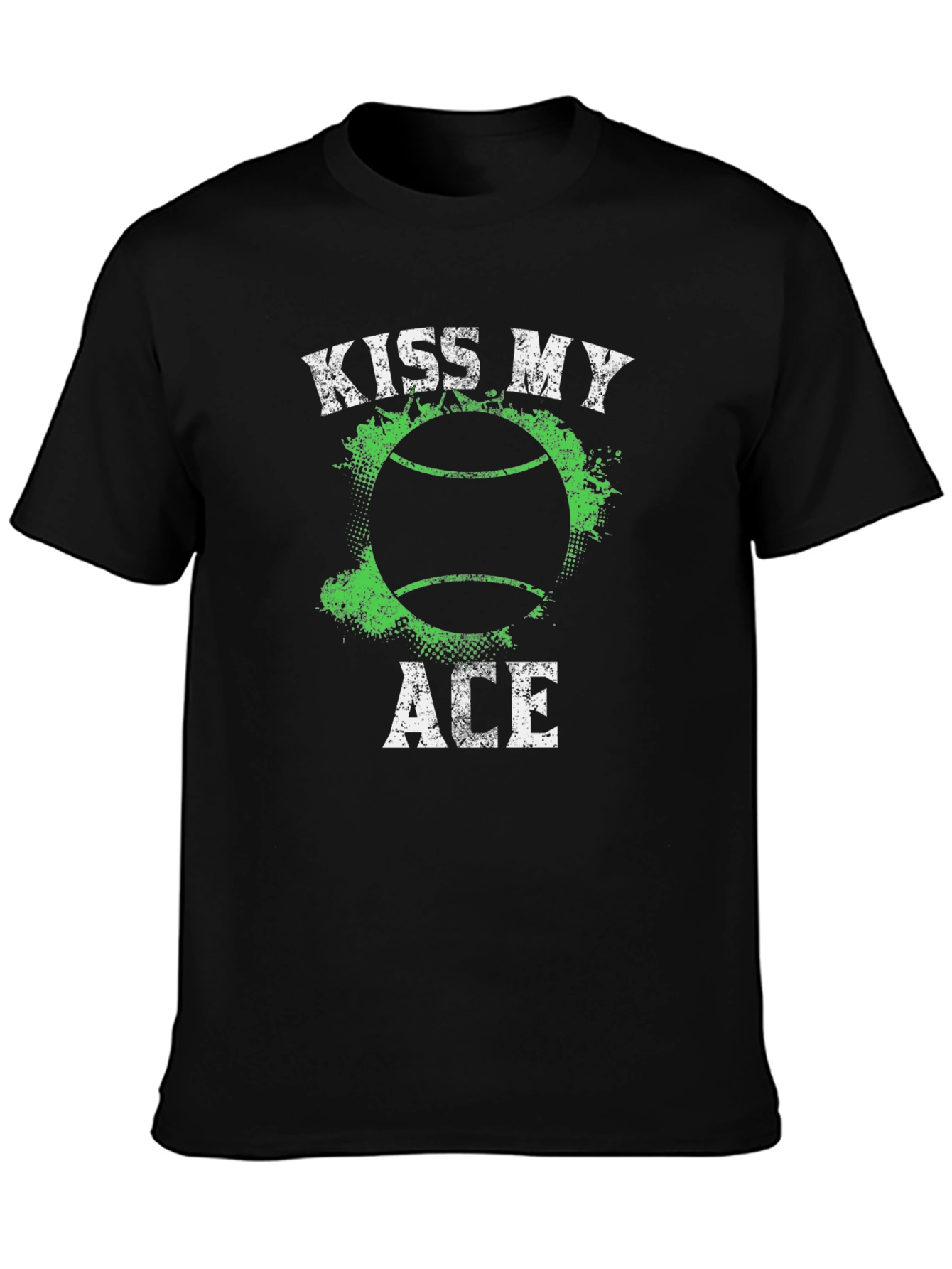 Kiss My Ace Tennis T-Shirt - Black Graphic Tee