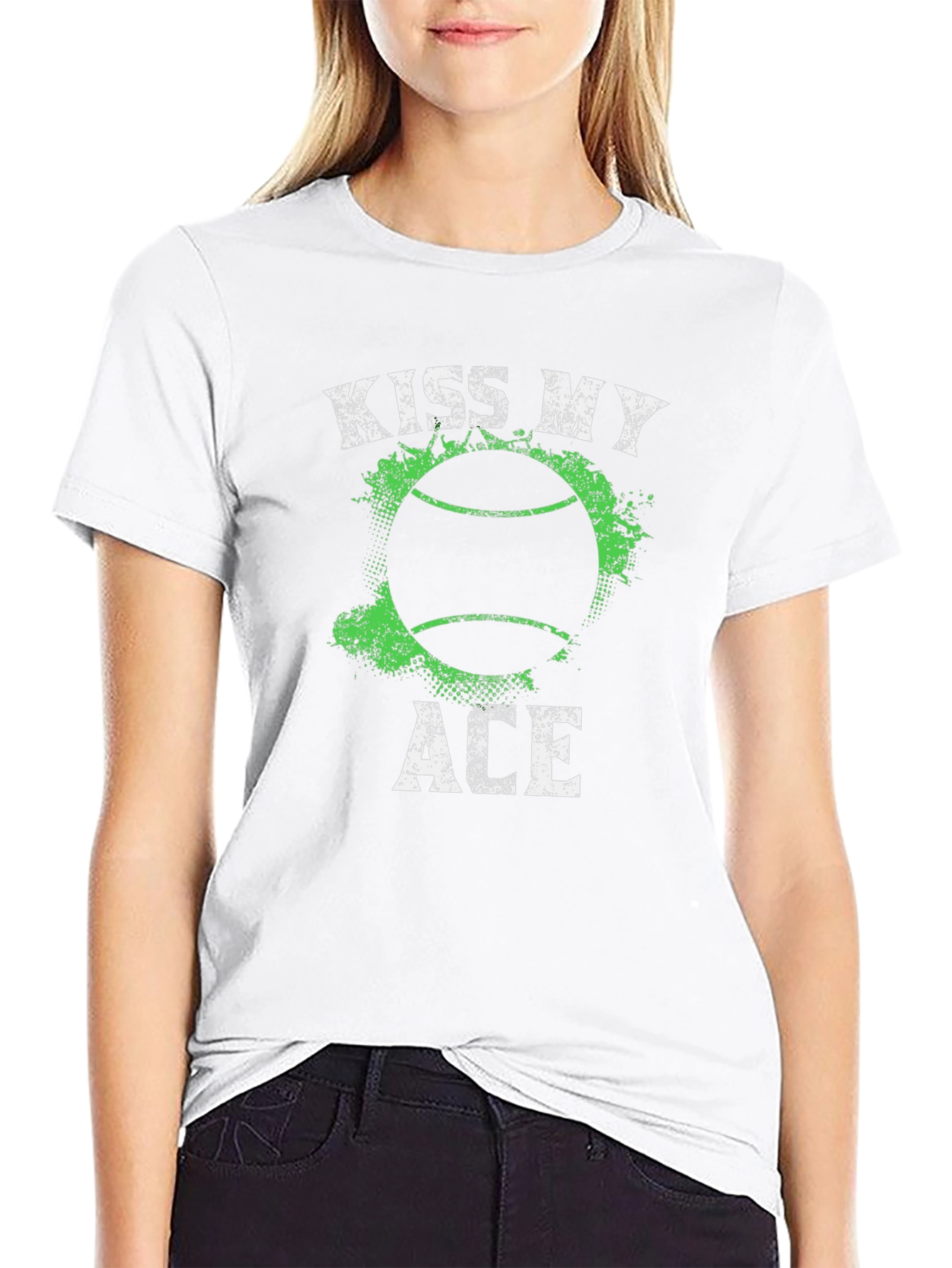 Kiss My Ace Tennis T-Shirt - Black Graphic Tee