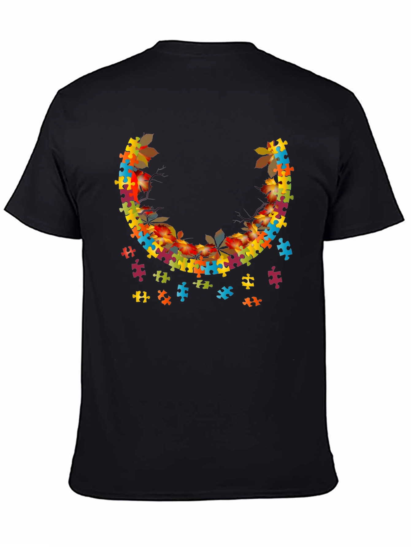 Autism Awareness Puzzle Piece Leaves T-Shirt