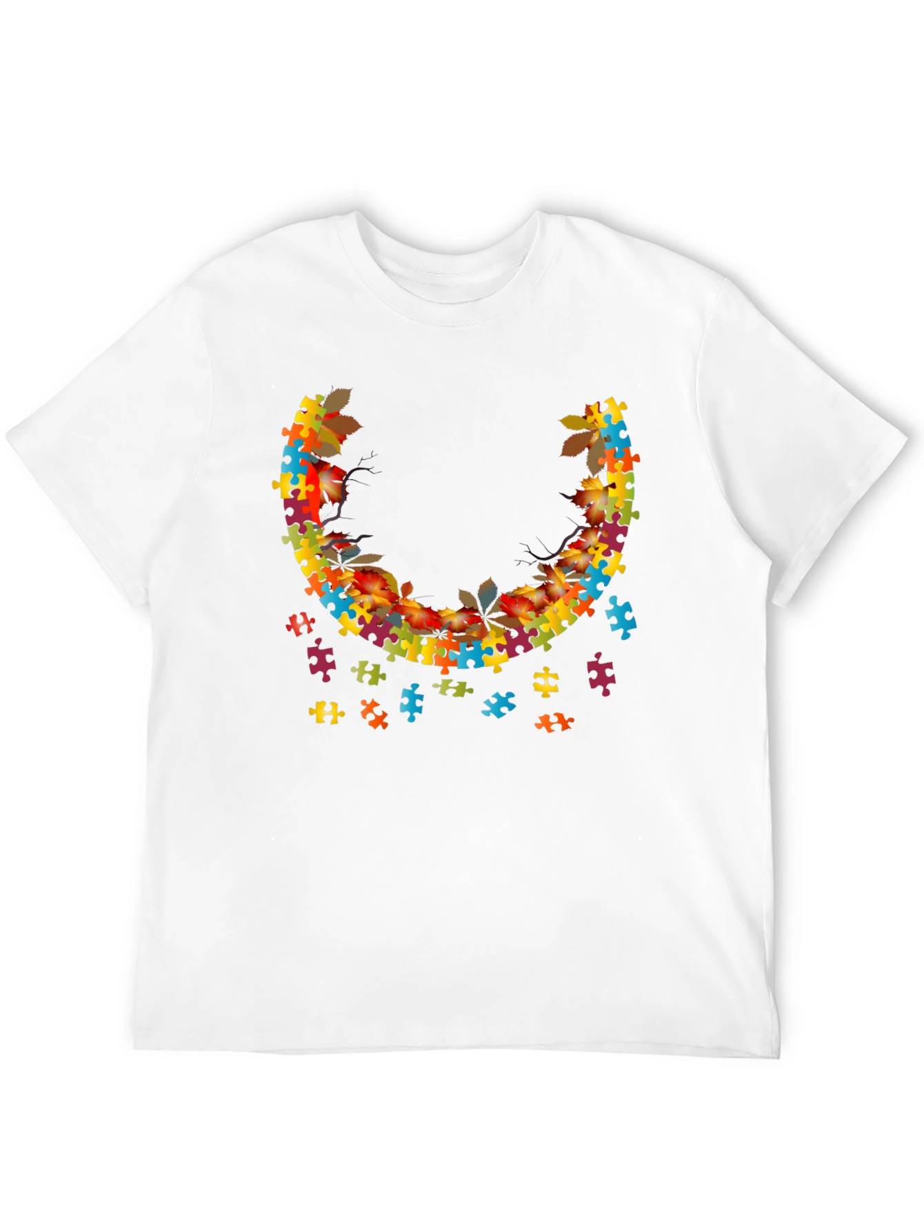 Autism Awareness Puzzle Piece Leaves T-Shirt