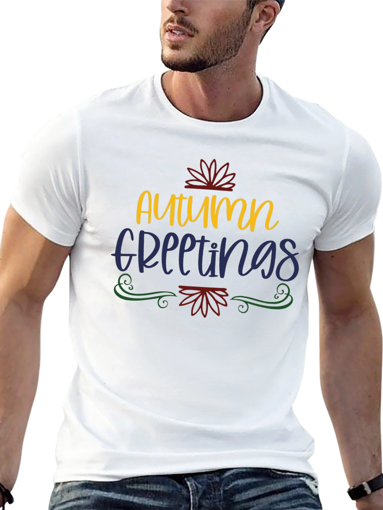 Autumn Greetings Graphic Tee - Fall Season Shirt