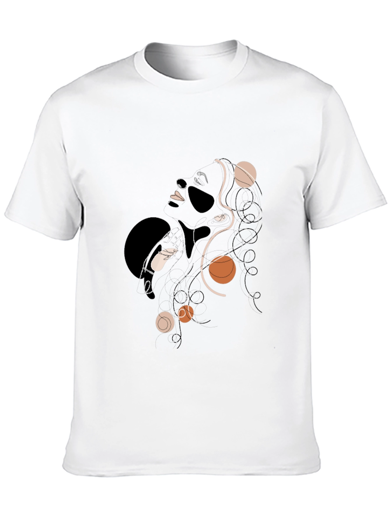 Abstract Woman Graphic Print Black T-Shirt