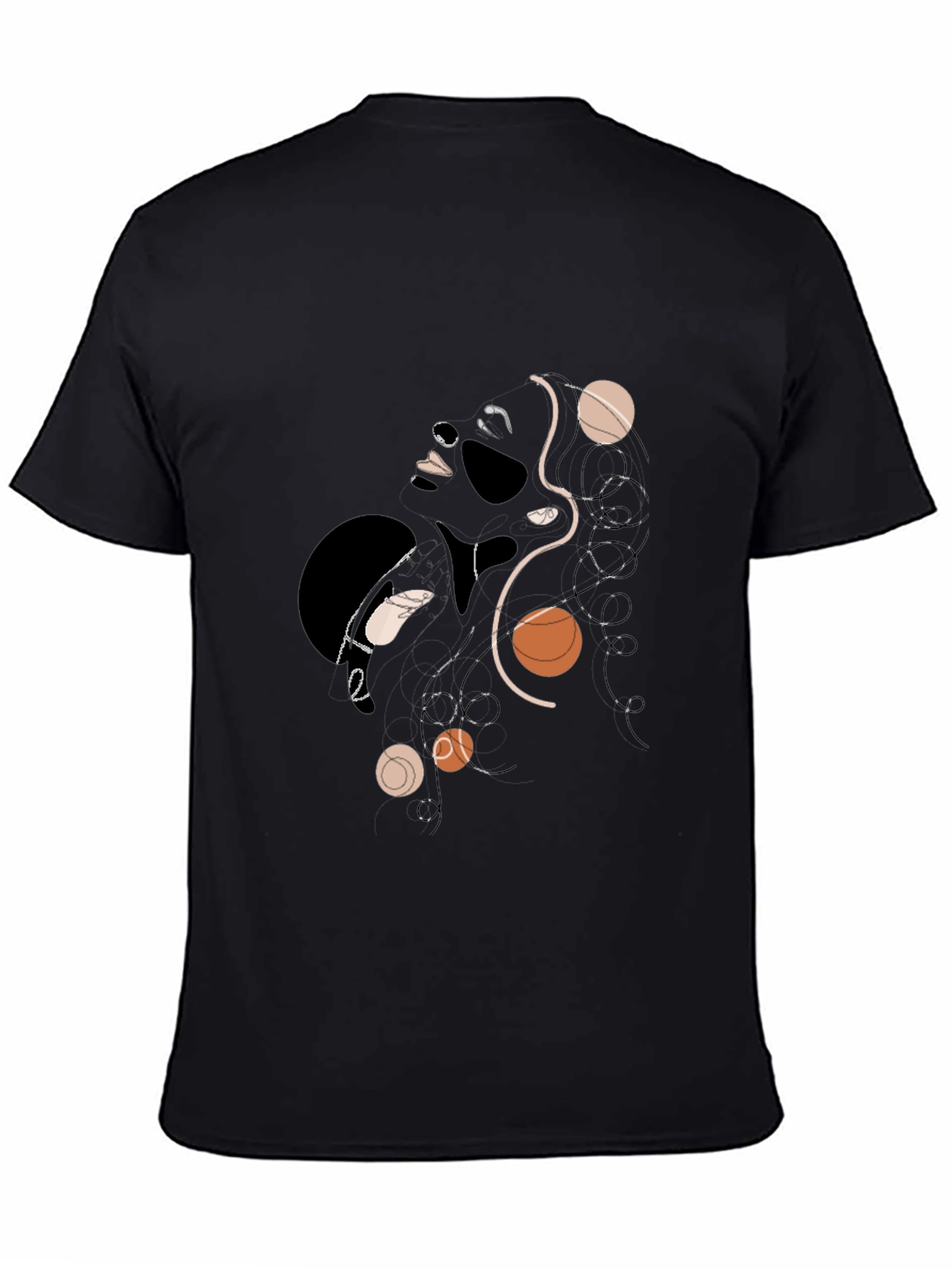 Abstract Woman Graphic Print Black T-Shirt