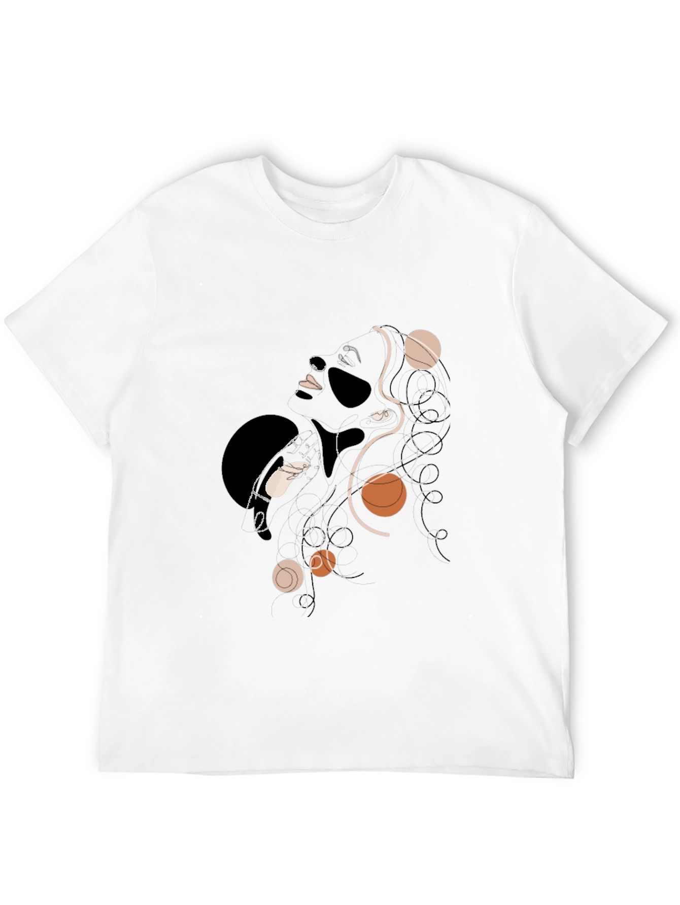 Abstract Woman Graphic Print Black T-Shirt