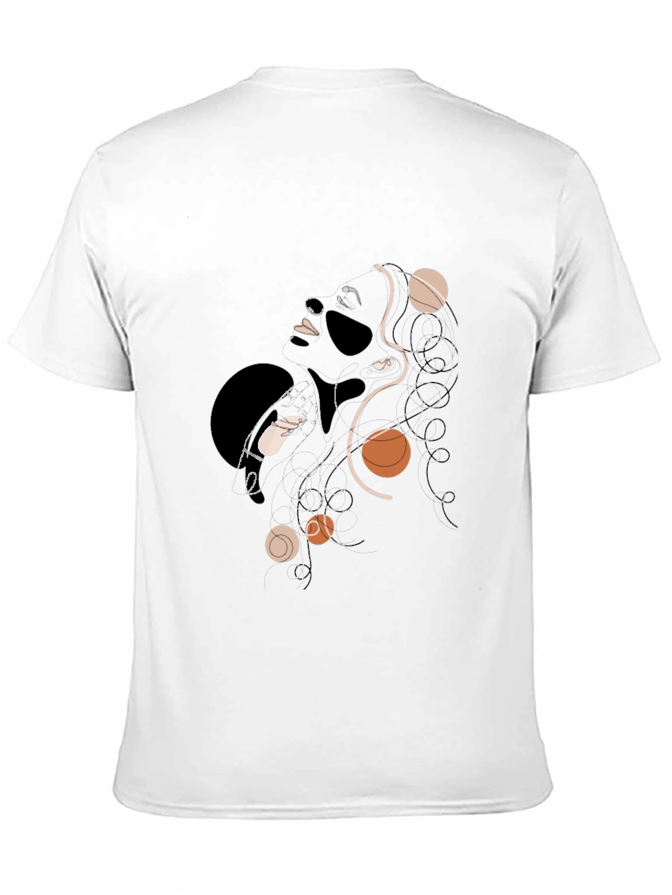 Abstract Woman Graphic Print Black T-Shirt