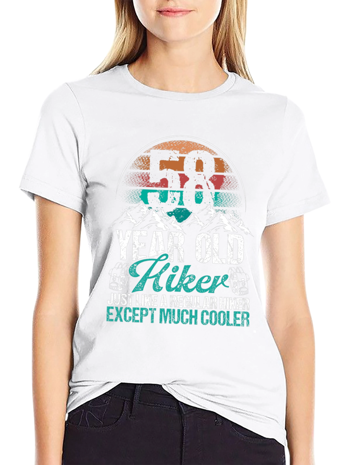 58 Year Old Hiker Cool Graphic Tee