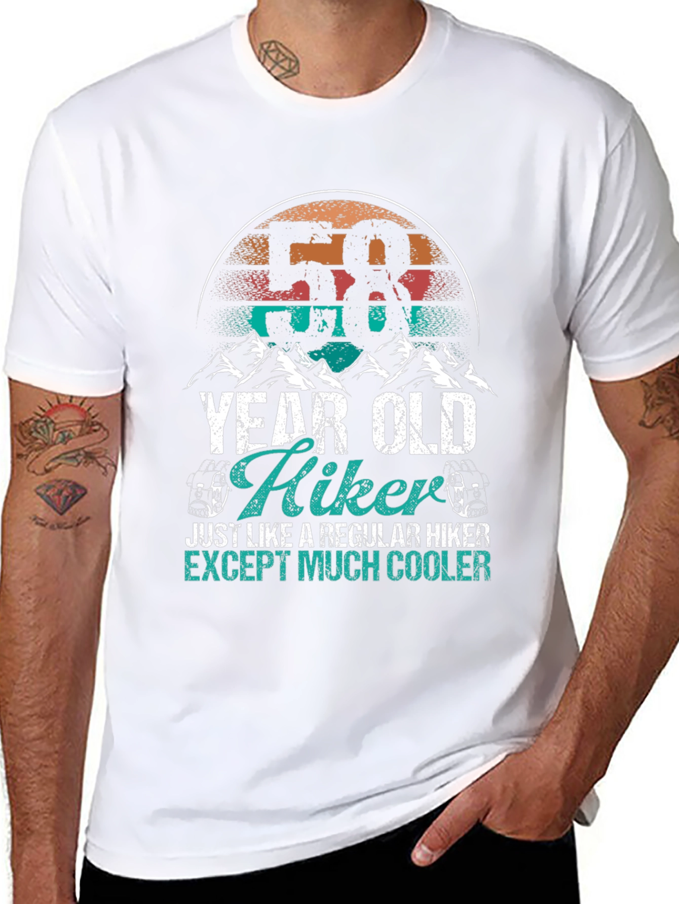 58 Year Old Hiker Cool Graphic Tee