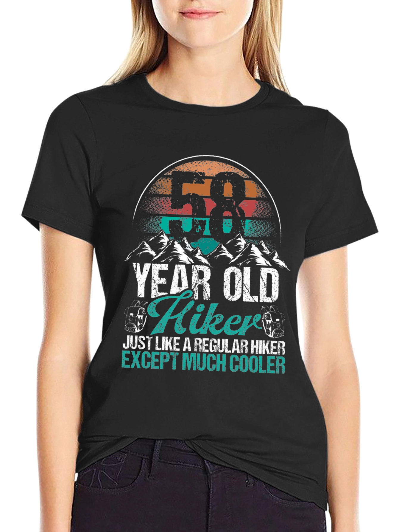 58 Year Old Hiker Cool Graphic Tee