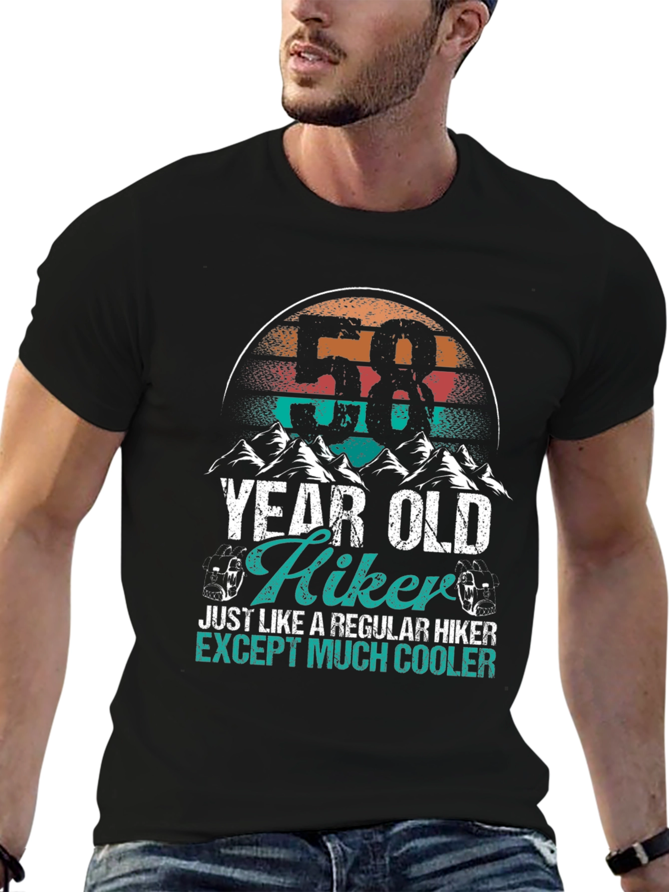 58 Year Old Hiker Cool Graphic Tee