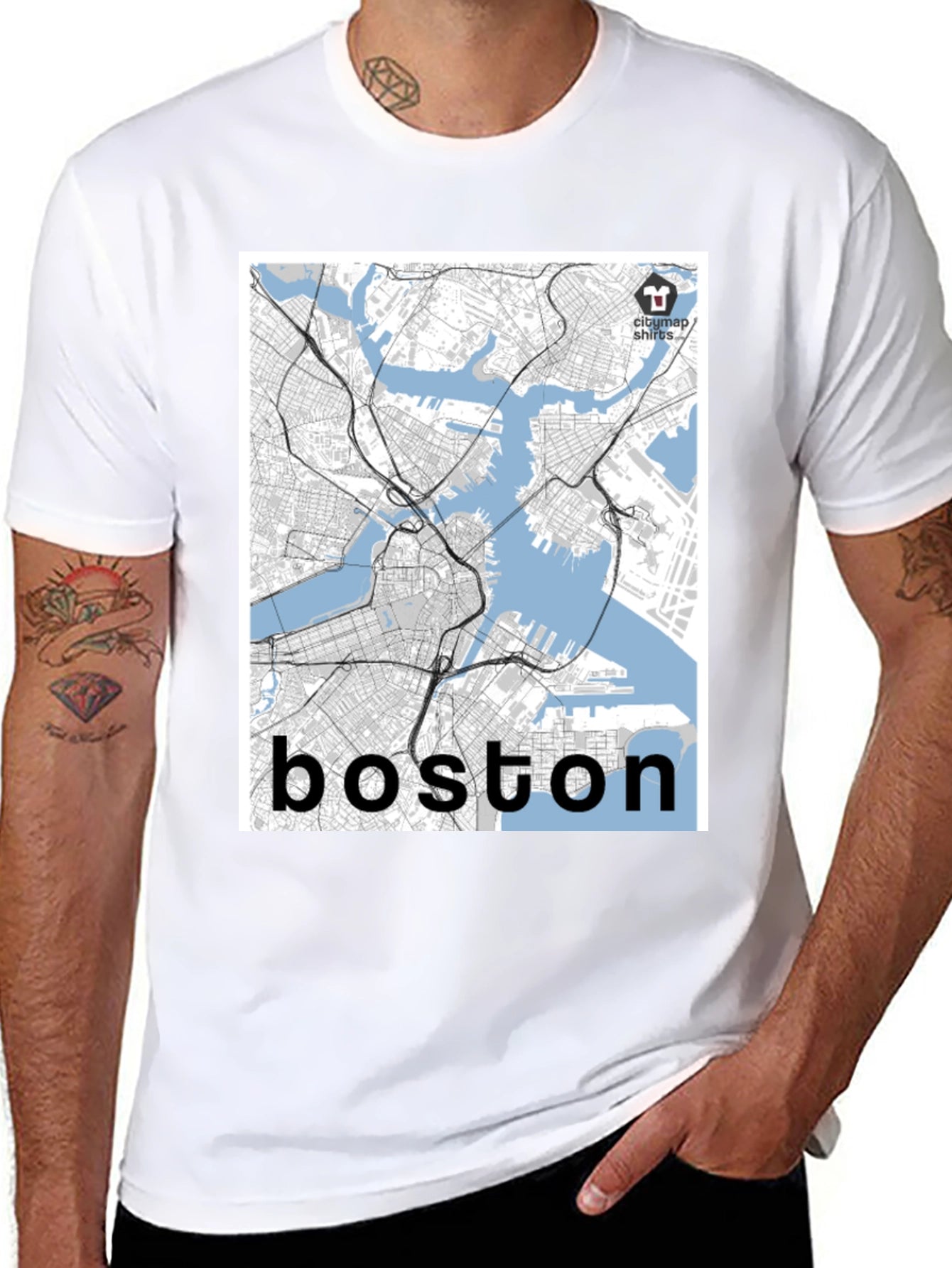 Boston Map T-Shirt - Cityscape Tee