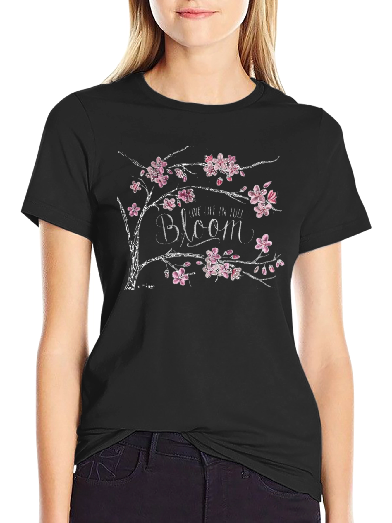 Full Bloom Black Graphic Tee