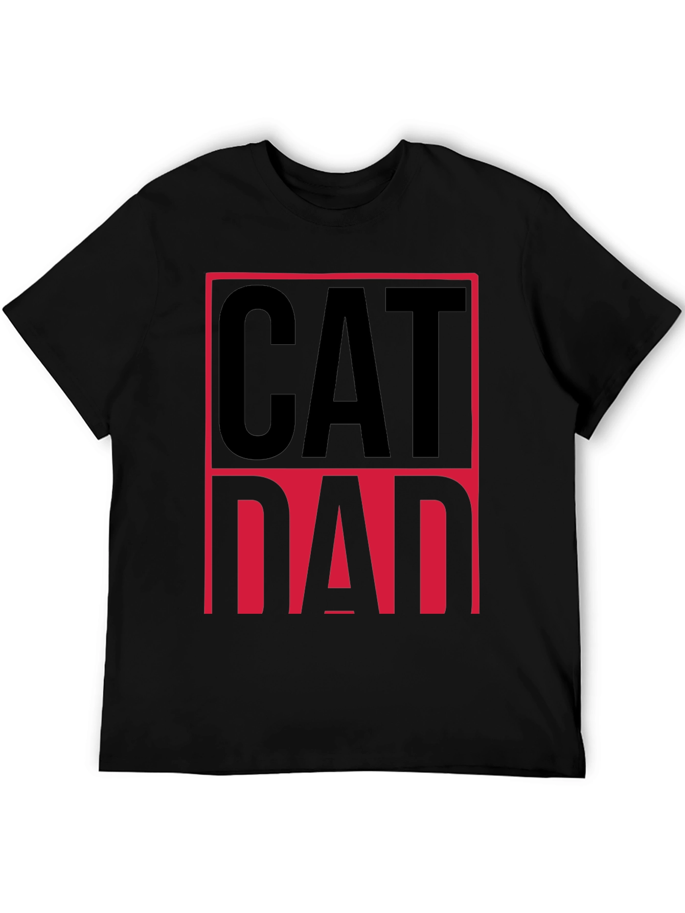 Cat Dad Graphic Tee - Black Cotton T-Shirt