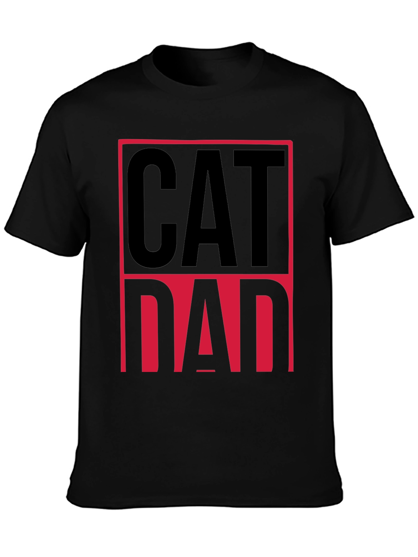 Cat Dad Graphic Tee - Black Cotton T-Shirt