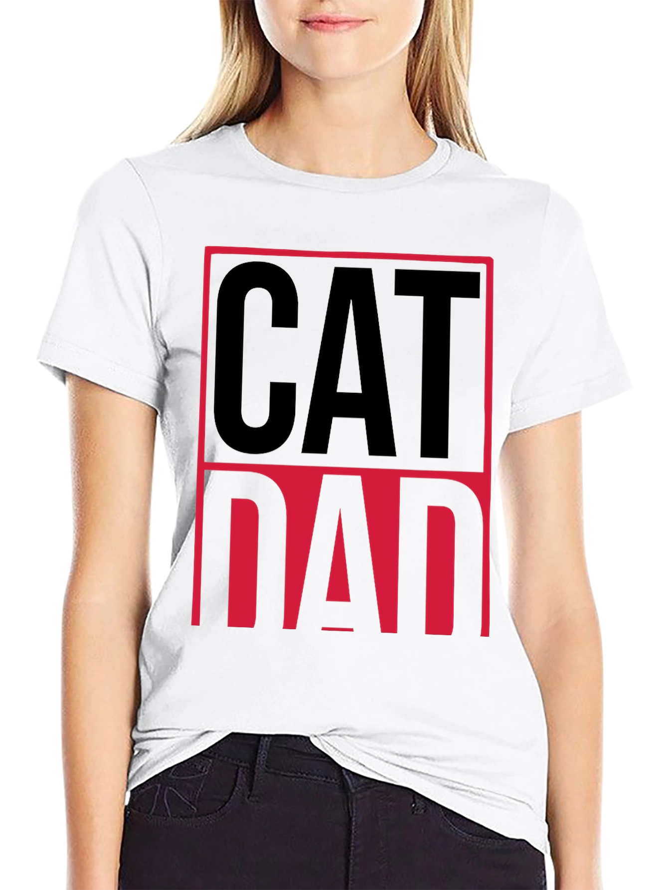 Cat Dad Graphic Tee - Black Cotton T-Shirt