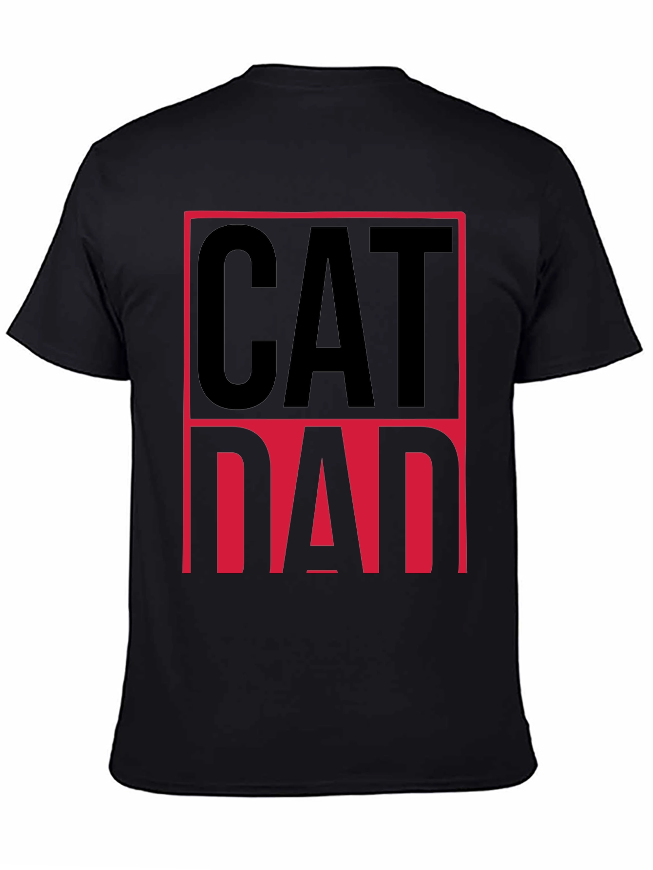 Cat Dad Graphic Tee - Black Cotton T-Shirt
