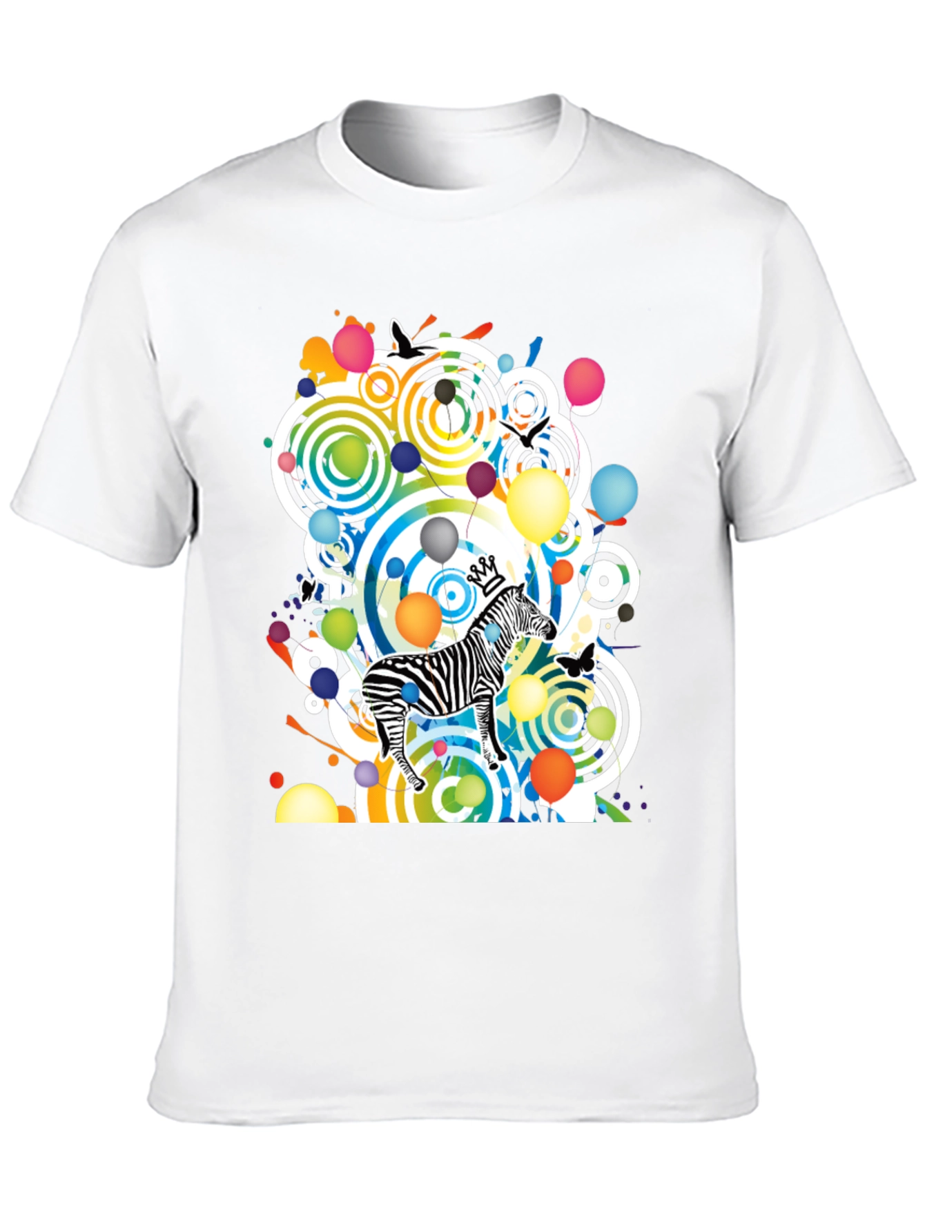Funky Zebra Graphic Tee - Black Cotton T-Shirt