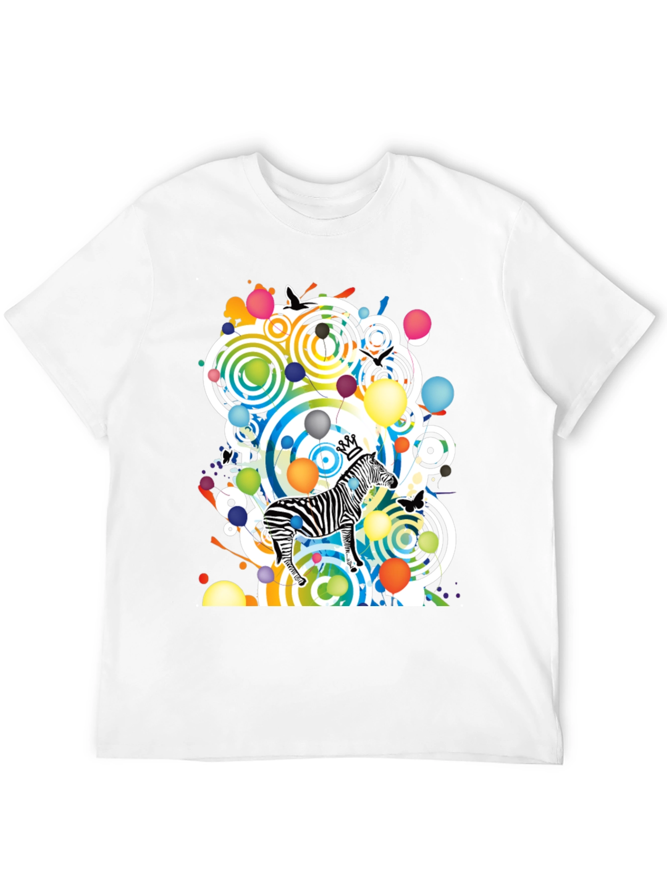 Funky Zebra Graphic Tee - Black Cotton T-Shirt