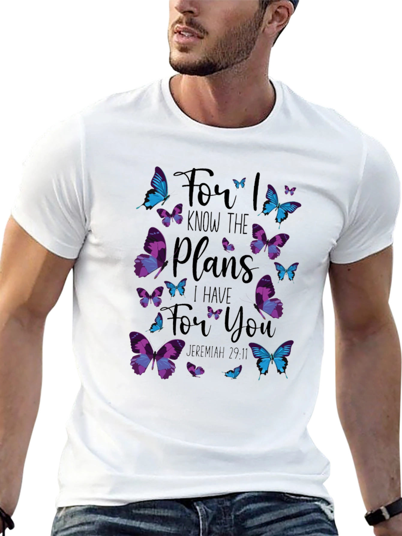 Faith Butterfly T-Shirt - Jeremiah 29:11 Christian Tee