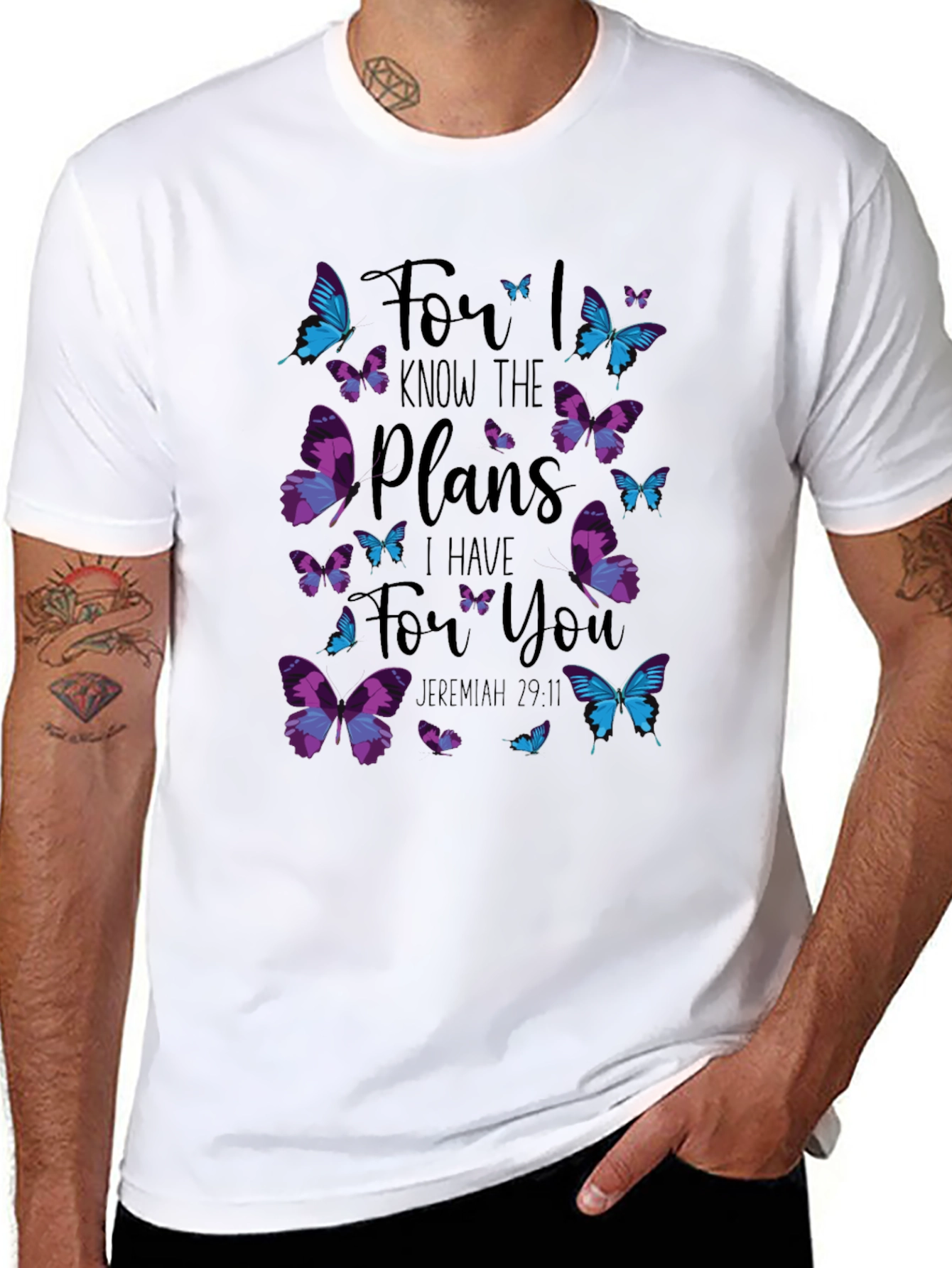 Faith Butterfly T-Shirt - Jeremiah 29:11 Christian Tee