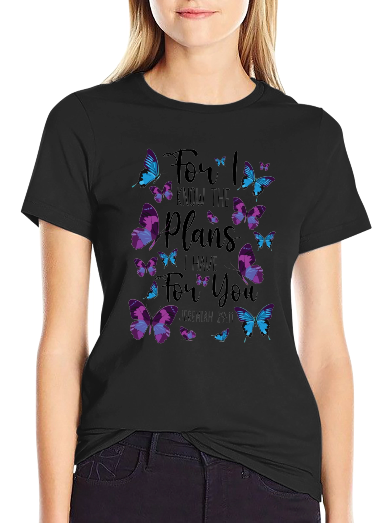 Faith Butterfly T-Shirt - Jeremiah 29:11 Christian Tee