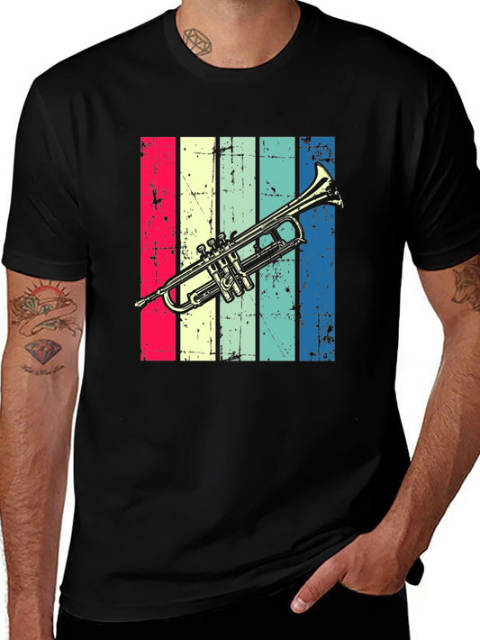 Retro Trumpet Graphic Tee - Vintage Musical Design