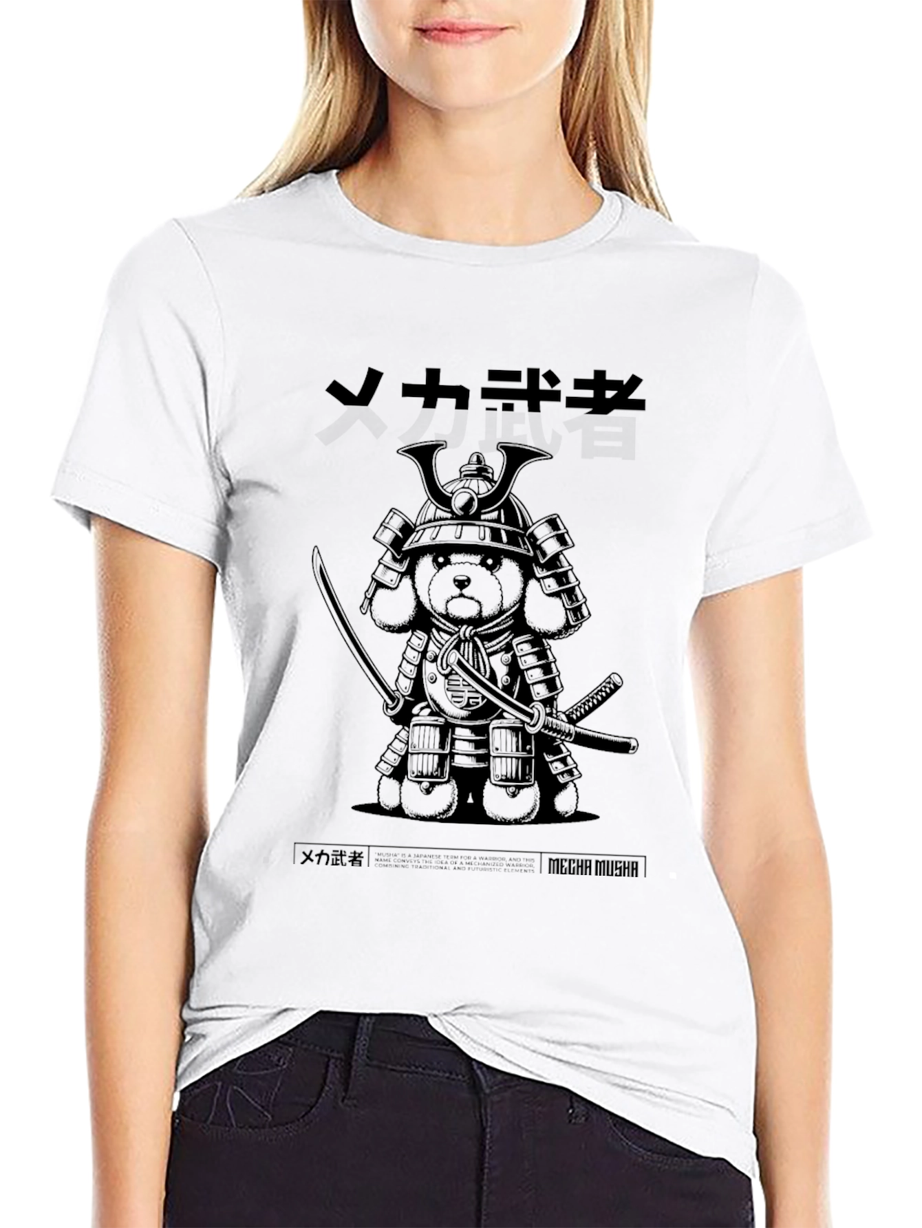 Samurai Bear Graphic Black T-Shirt