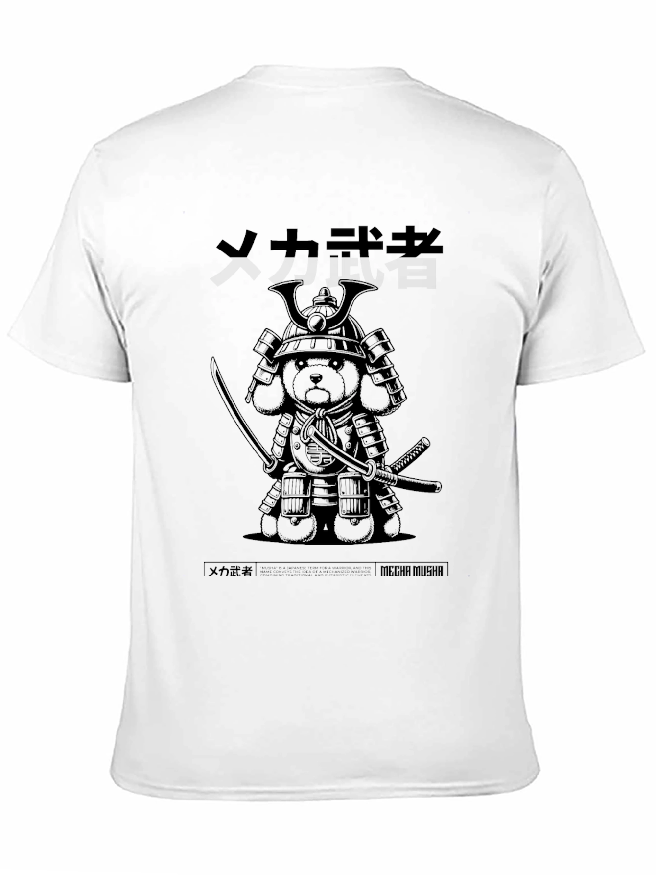 Samurai Bear Graphic Black T-Shirt