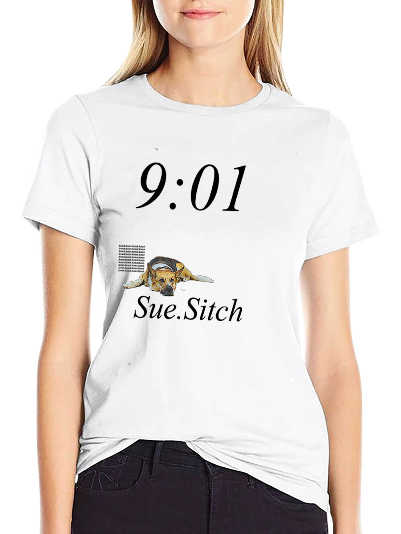 9:01 Sue.Sitch Black Graphic Tee