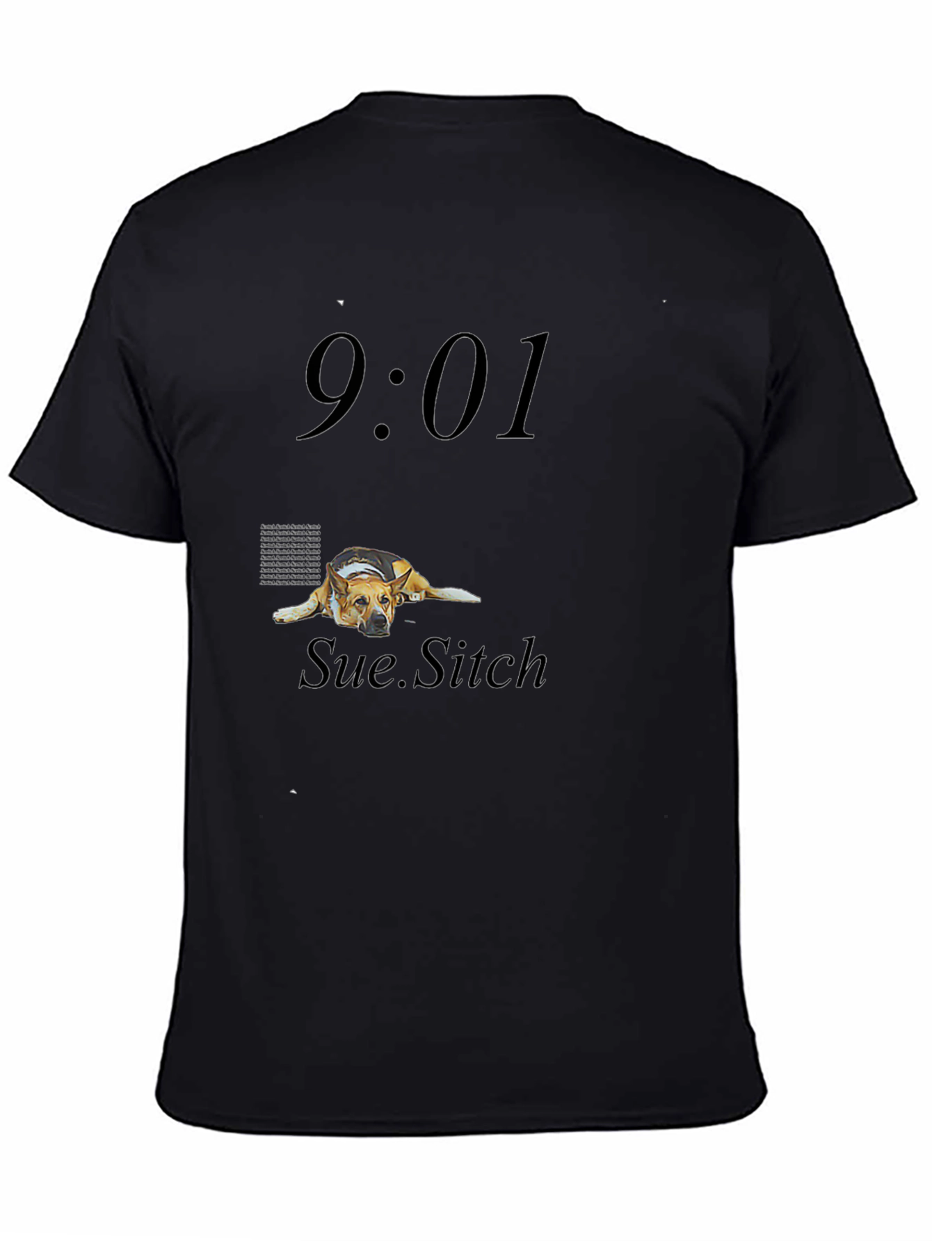 9:01 Sue.Sitch Black Graphic Tee