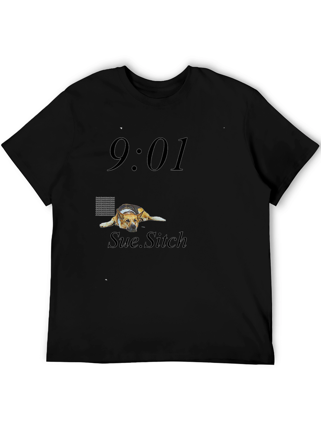 9:01 Sue.Sitch Black Graphic Tee