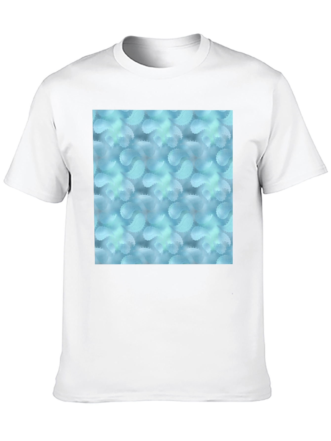 Stylish Black Tee with Abstract Blue Pattern