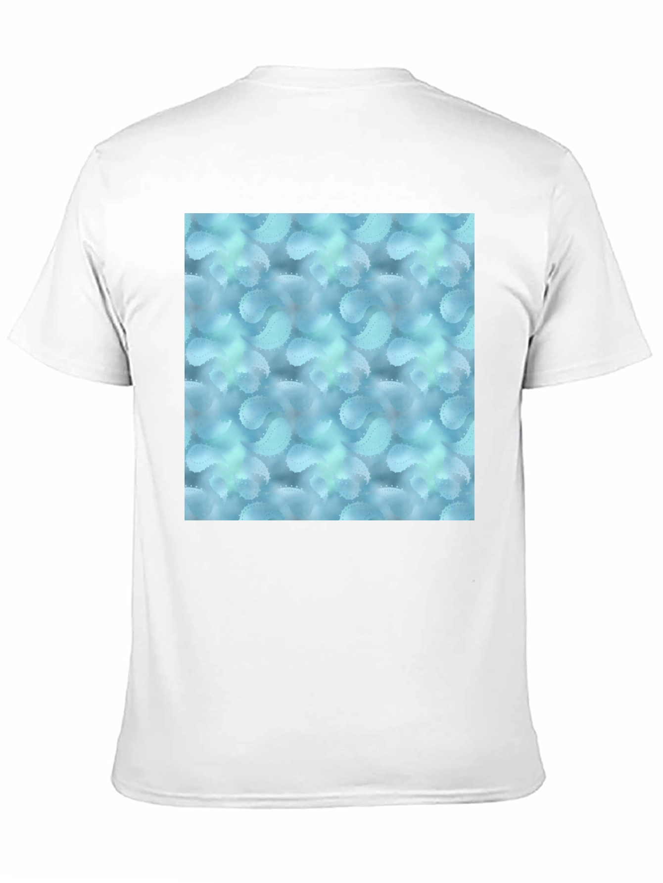 Stylish Black Tee with Abstract Blue Pattern