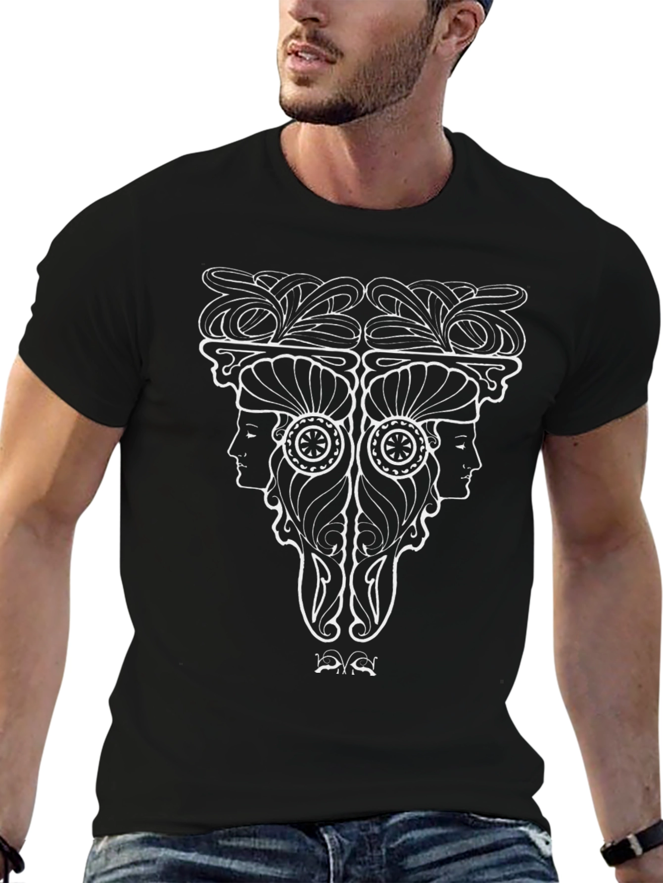 Art Nouveau Graphic Tee - Black