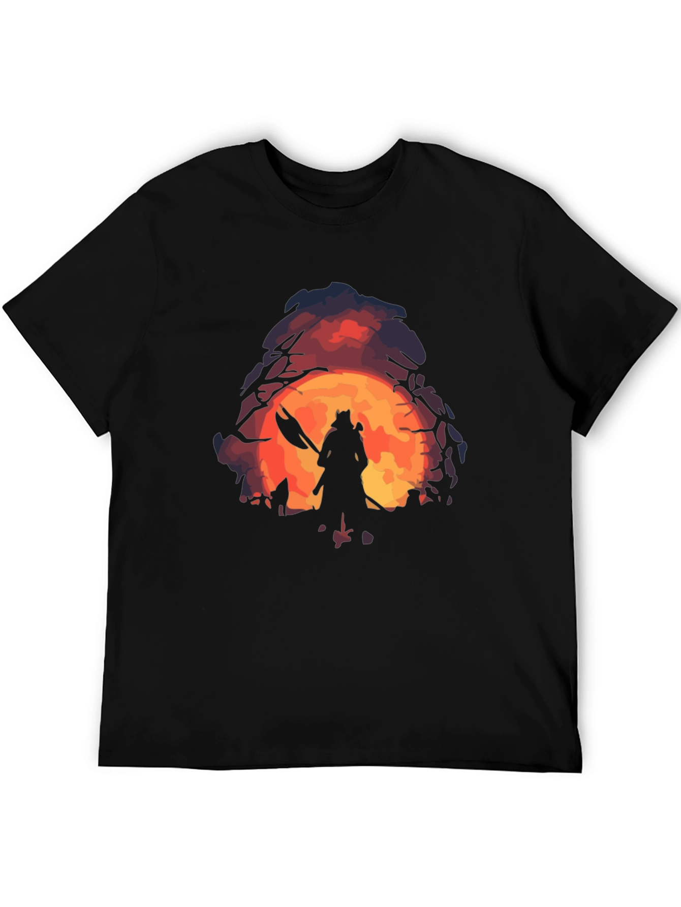Silhouette Warrior Graphic Black T-Shirt