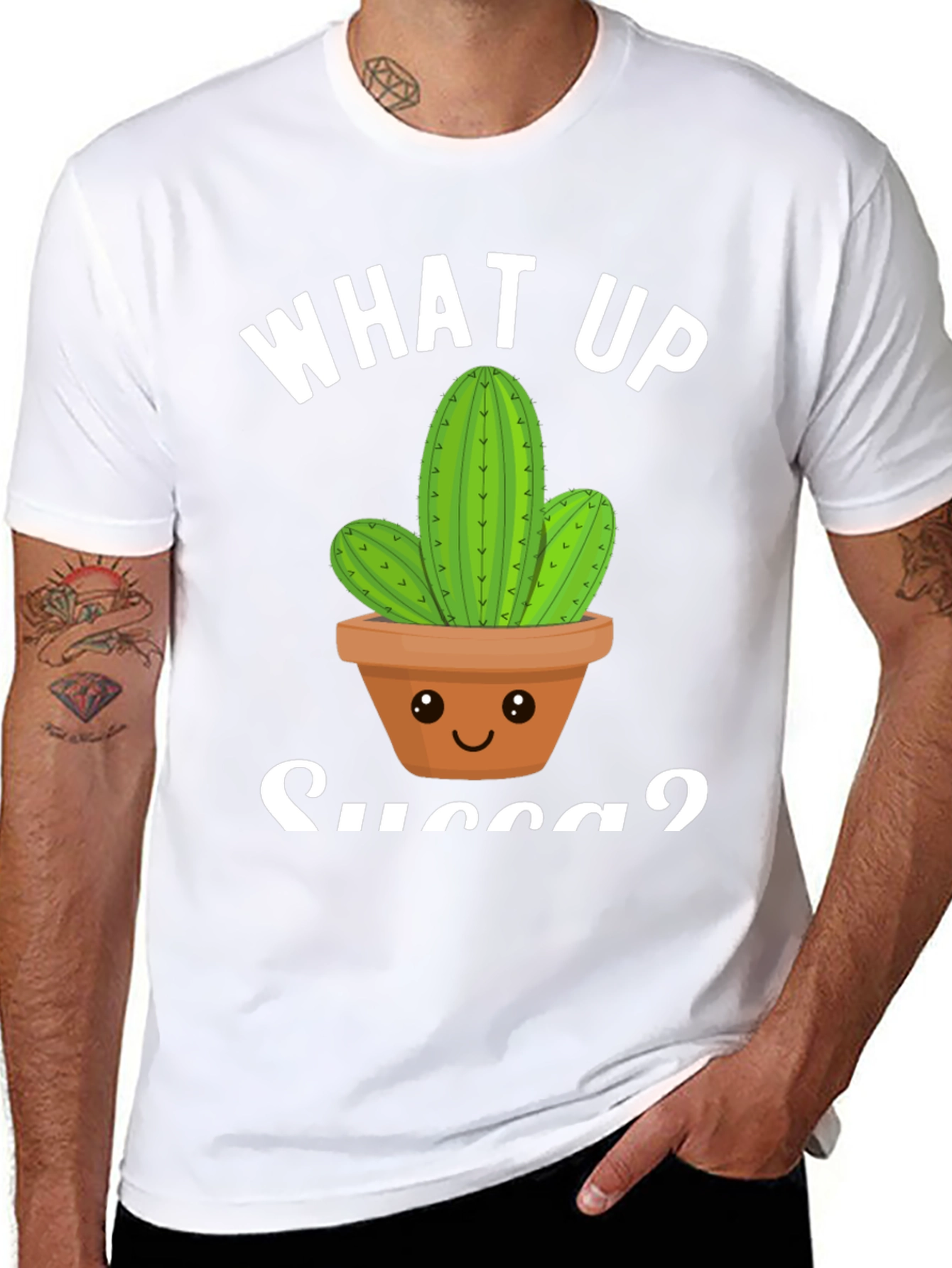 What Up Succa? Cactus Graphic T-Shirt