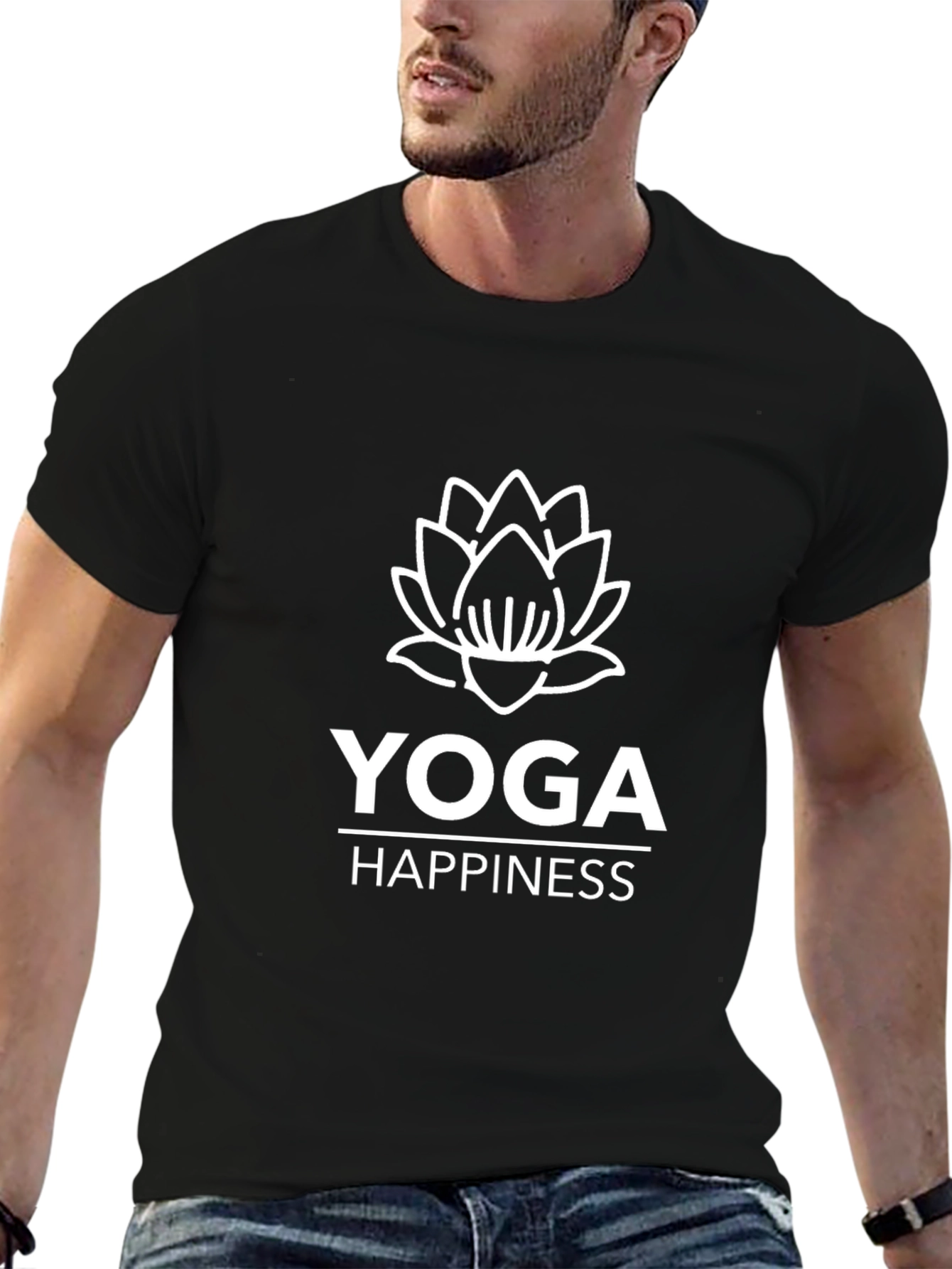 Yoga Happiness T-Shirt - Lotus Design