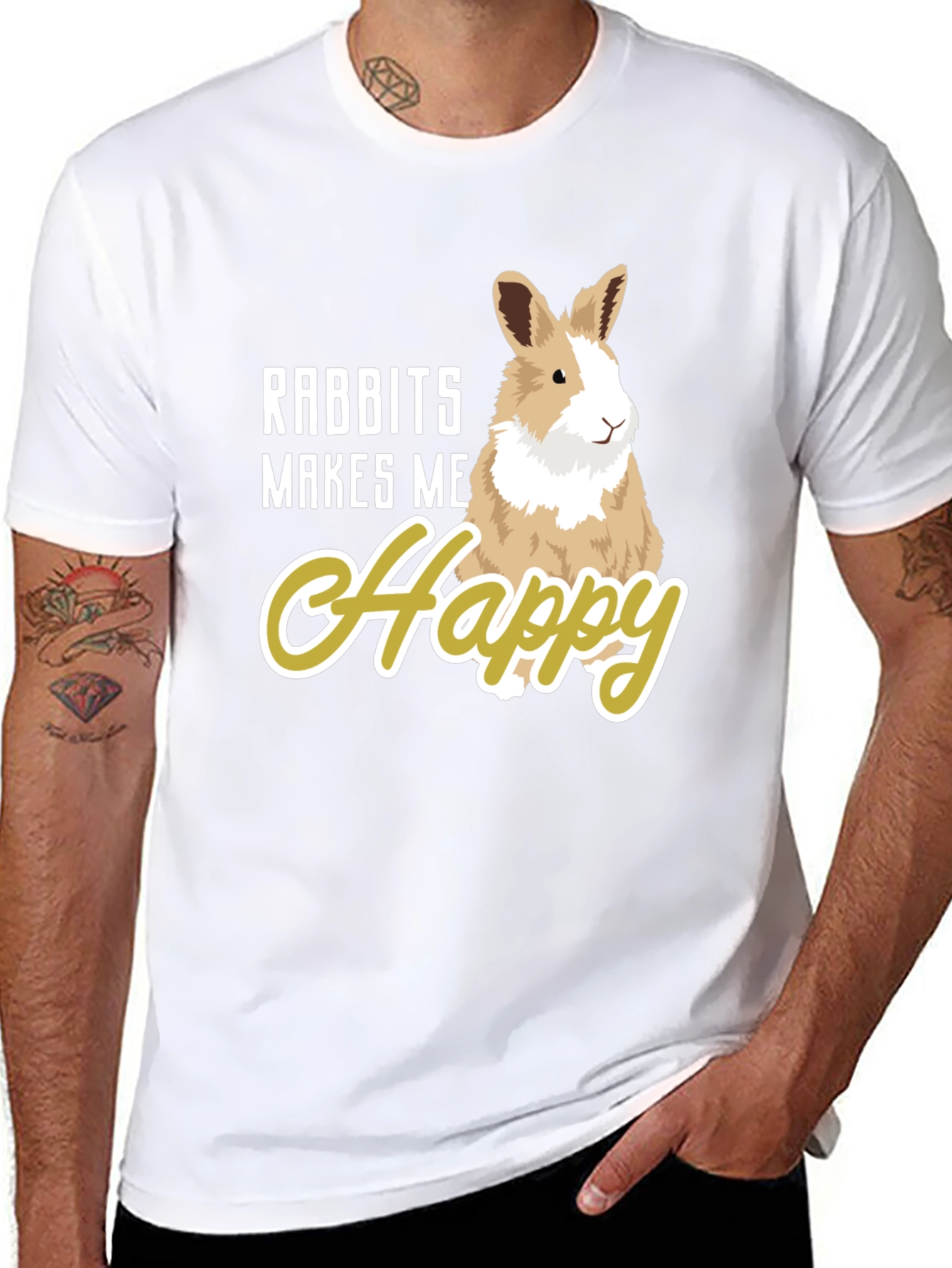 Rabbits Make Me Happy T-Shirt