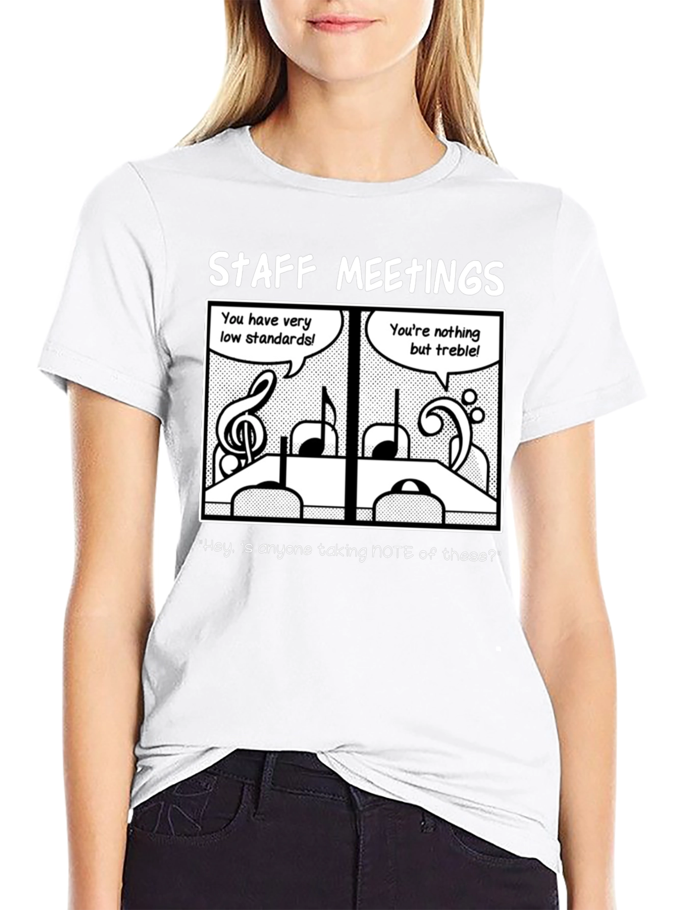 Staff Meeting Music Pun T-Shirt