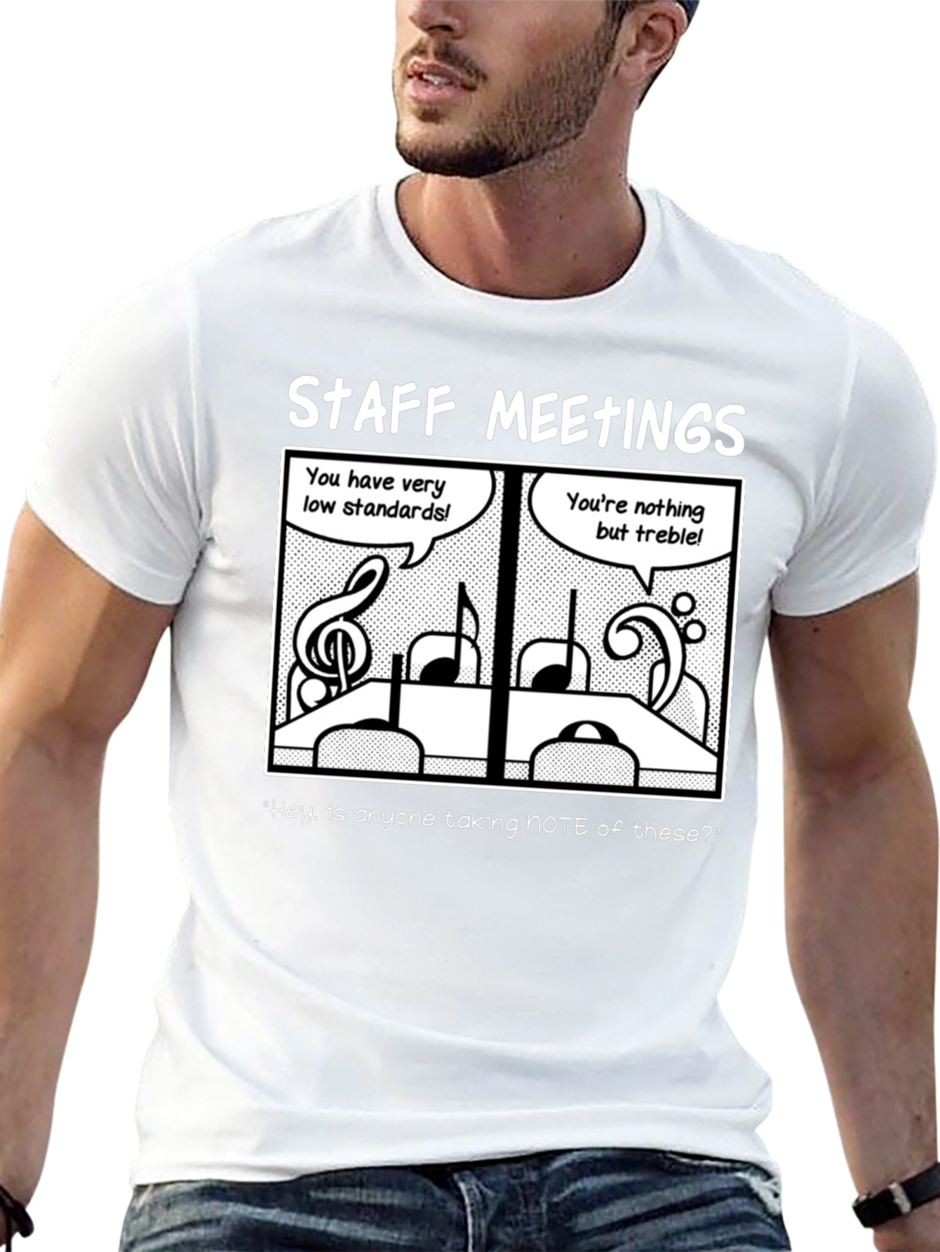Staff Meeting Music Pun T-Shirt