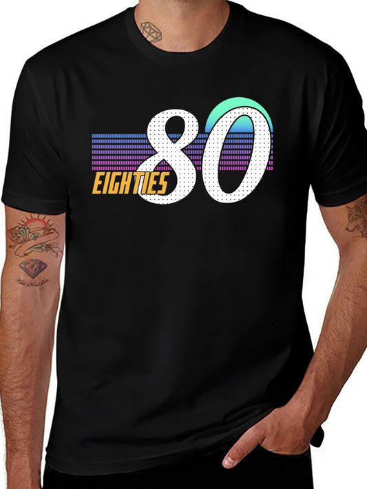 80s Retro Graphic Tee - Black