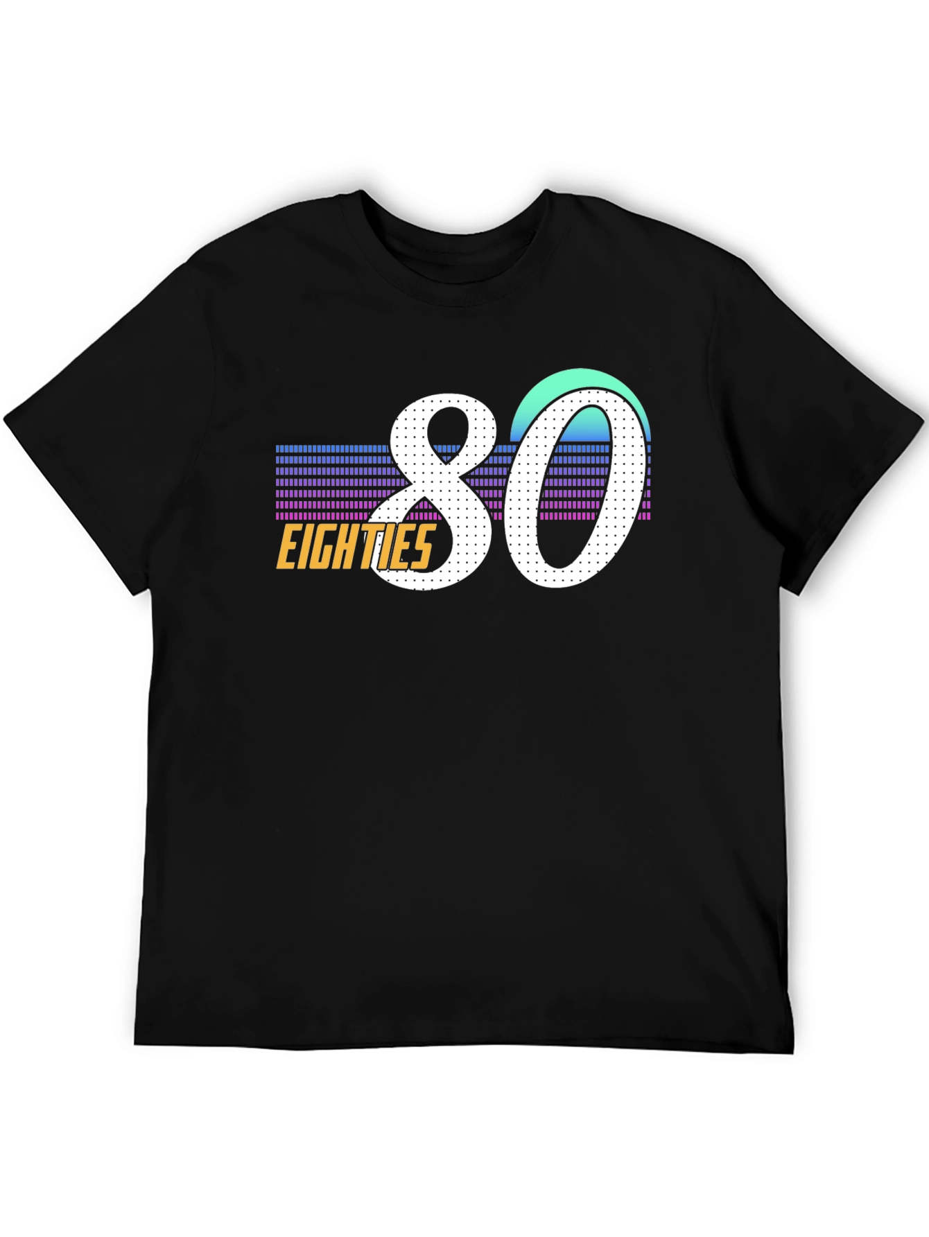80s Retro Graphic Tee - Black