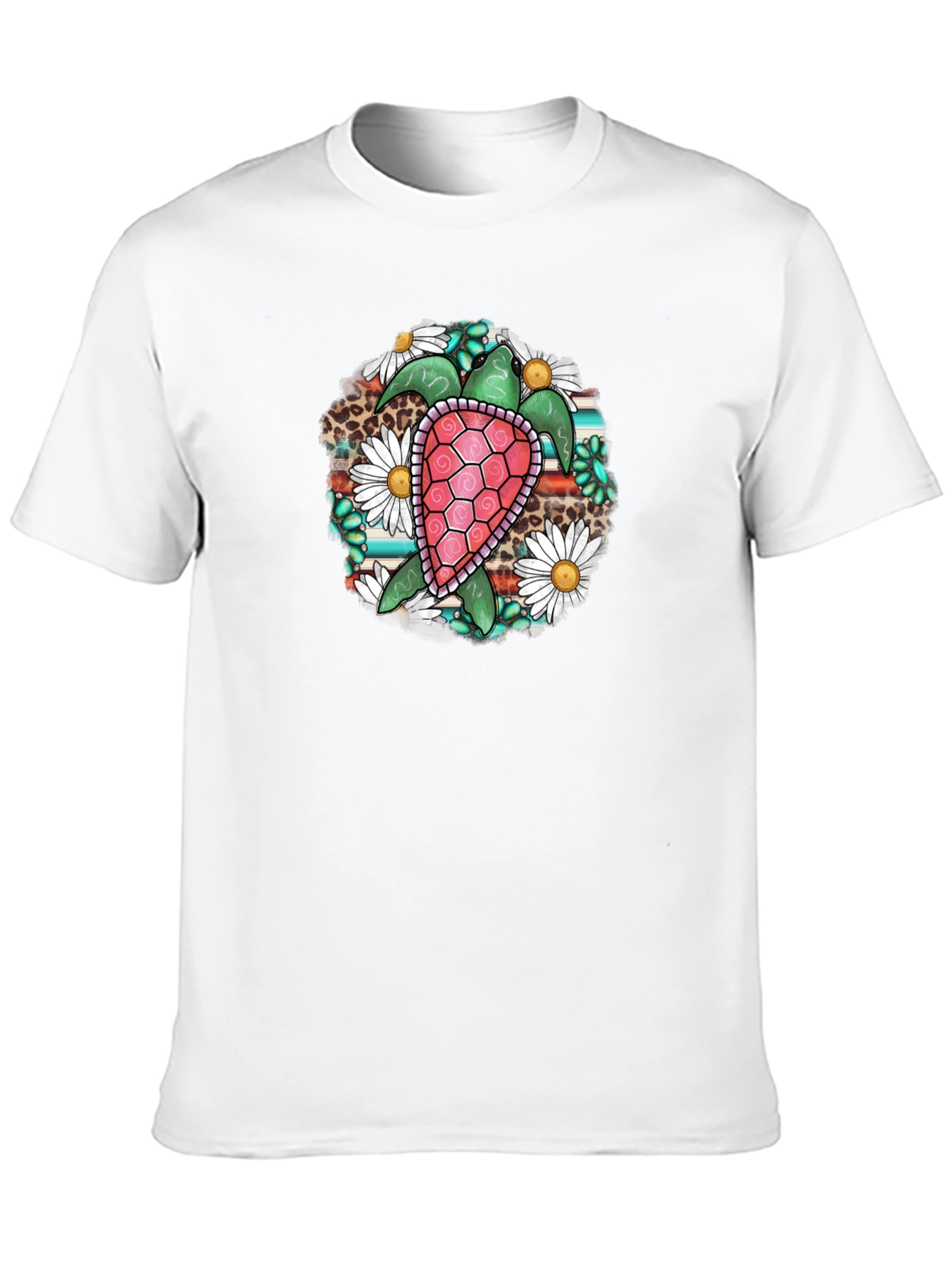 Turtle Floral Graphic Tee - Black